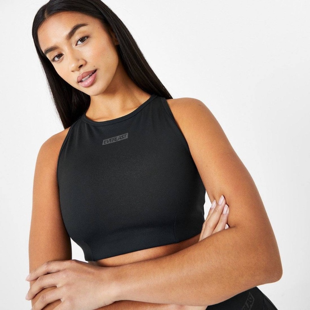 Everlast Black High-Neck Crop Sports Bra